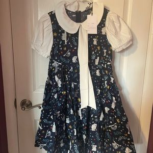 Vintage Koala themed knee length dress with Peter Pan collar